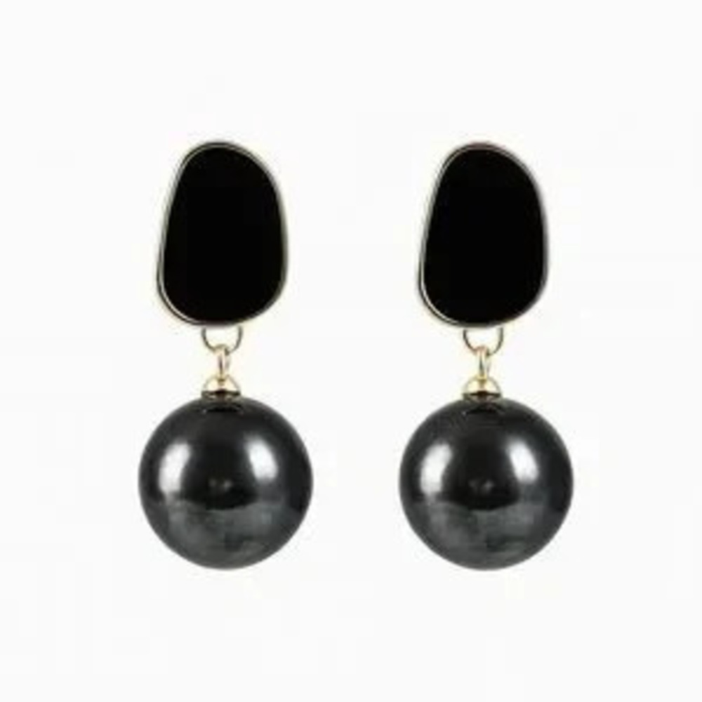 Elegant Black Shine Earrings